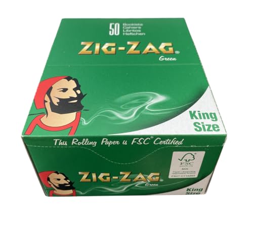 Unbekannt Zig Zag Grün King Size Zigarettenpapier 50 Notizblöcke von ZIG-ZAG