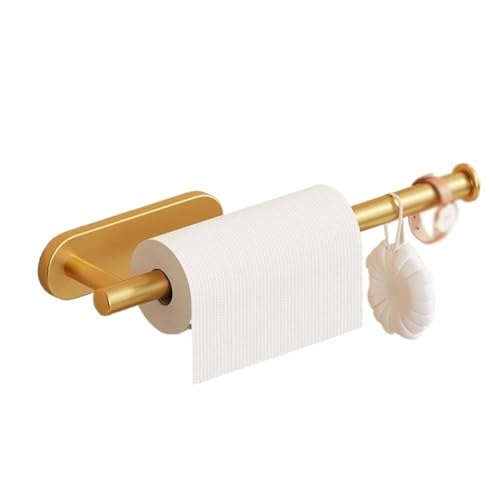 ZIGUIhsou-11 Papierhandtuchhalter Küchenrollenhalter unter dem Schrank, Papierhandtuchhalter, Wandhalterung, Edelstahl, Papierrollenhalter for Küche und Bad für Küche und Badezimmer(Gold) von ZIGUIhsou-11
