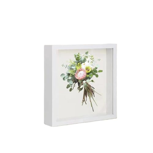 ZIHDKE Bilderrahmen 2 Stück Bilderrahmen for getrocknete Blumen, Holz-Schattenbox, Bilderrahmen, getrocknete Blumen-Display-Rahmen for Fotos(White) von ZIHDKE