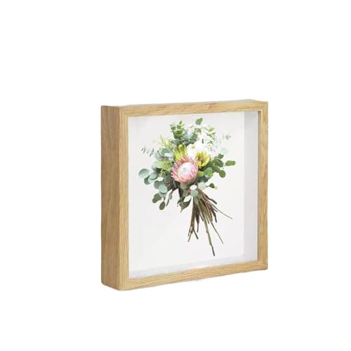 ZIHDKE Bilderrahmen 2 Stück Bilderrahmen for getrocknete Blumen, Holz-Schattenbox, Bilderrahmen, getrocknete Blumen-Display-Rahmen for Fotos(Wood Color) von ZIHDKE