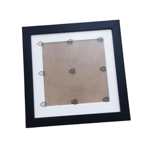 ZIHDKE Bilderrahmen 3 Stück quadratischer Holz-Bilderrahmen for Aufhängen an der Wand mit Matte, Holz-Bilderrahmen-Ständer for Bilder, Foto-Dekoration, Gedenkfeier(Black Frame,20X20cm 8X8inch) von ZIHDKE