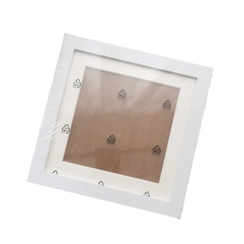 ZIHDKE Bilderrahmen 3 Stück quadratischer Holz-Bilderrahmen for Aufhängen an der Wand mit Matte, Holz-Bilderrahmen-Ständer for Bilder, Foto-Dekoration, Gedenkfeier(White Frame,20X20cm 8X8inch) von ZIHDKE