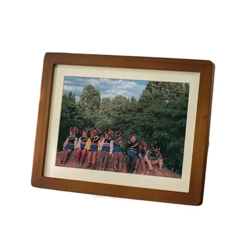 ZIHDKE Bilderrahmen 4 Stück Holz-Bilderrahmen, Retro-Fotorahmen, kreativer Fotohalter, Schreibtisch-Dekoration(Brown,7inch 12.7x17.7cm) von ZIHDKE