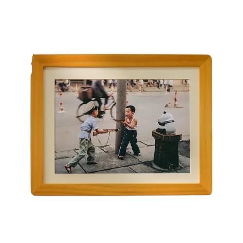 ZIHDKE Bilderrahmen 4 Stück Holz-Bilderrahmen, Retro-Fotorahmen, kreativer Fotohalter, Schreibtisch-Dekoration(Yellow,6inch 10.2X15.2cm) von ZIHDKE