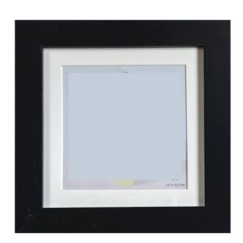 ZIHDKE Bilderrahmen 4 Stück quadratischer Holz-Fotorahmen, Ölpastell-Bilderrahmen, Fotodekoration, Tisch-Gedenkfeier(Black,5inches 12.7x12.7cm) von ZIHDKE