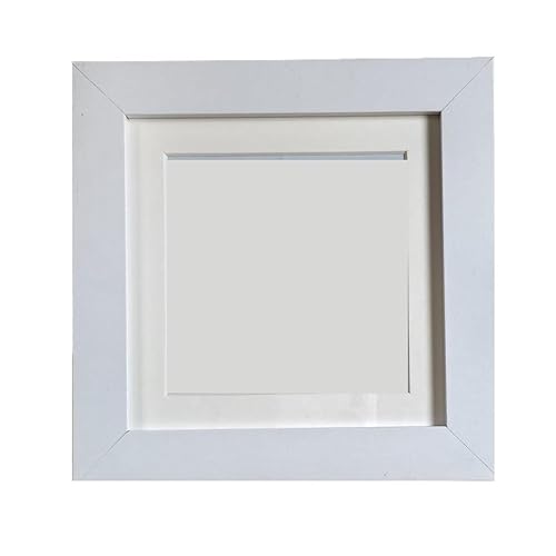 ZIHDKE Bilderrahmen 4 Stück quadratischer Holz-Fotorahmen, Ölpastell-Bilderrahmen, Fotodekoration, Tisch-Gedenkfeier(White,4inches 10x10cm) von ZIHDKE
