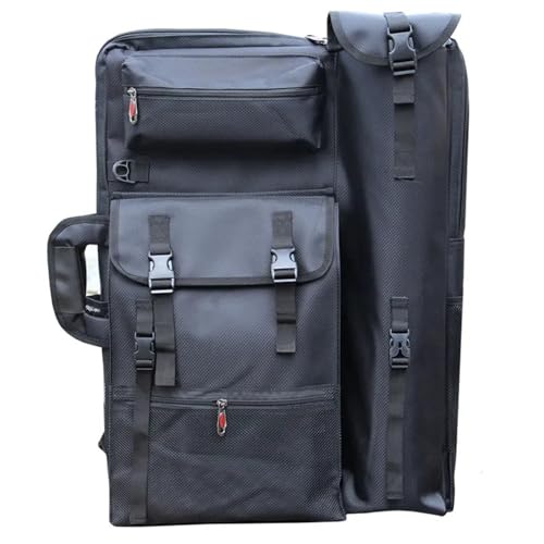 ZIHDKE Kunstmappe Tragetasche Regenfeste große Künstlertasche A2 Art Portfolio Rucksack A2 Zeichenbrett Künstlerbedarf Tasche Reise Tragbare Kunsttasche for Künstler(Black) von ZIHDKE