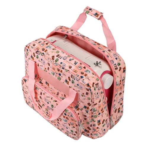 ZIHDKE Nähmaschinentasche Große Nähmaschinentasche, Aufbewahrungstasche, multifunktionale tragbare Reise-Home-Organizer-Tasche for Nähwerkzeug-Zubehör(Pink) von ZIHDKE