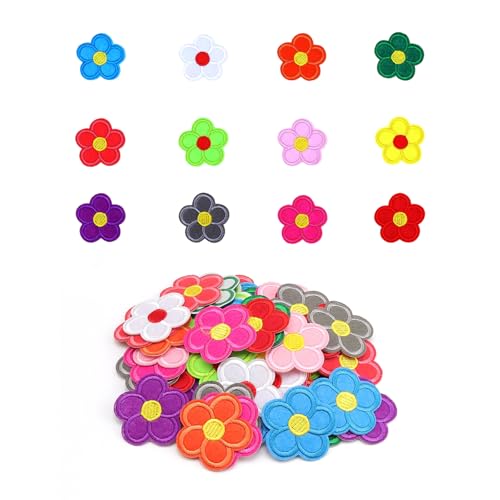 ZIJANG 60 Stück Bügel Patches, 4.5 x 4.5cm Flicken Zum Aufbügeln Kinder, Aufnäher Kinder, Fünfblättrige Blumen Bügelflicken, für Rucksäcke, Kleidung, Hosen ZIJANG 60 Stück Bügel Patches, 4.5 x 4.5cm Flicken Zum Aufbügeln Kinder, Aufnäher Kinder, Fünfblättrige Blumen Bügelflicken, für Rucksäcke, Kleidung, Hosen von ZIJANG