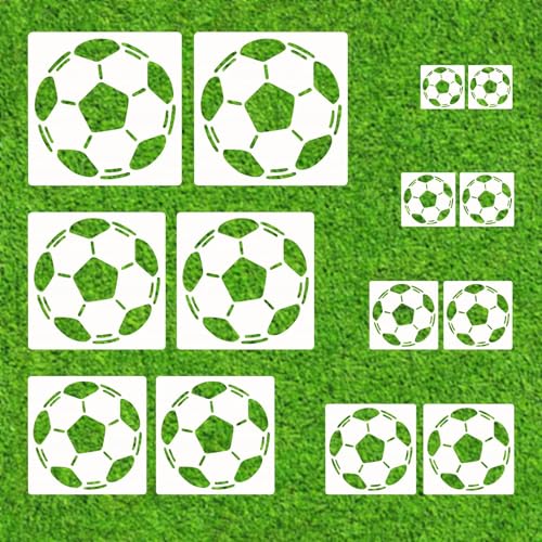 ZIJANG Schablonen Football Zeichnung 14 Stück, Milchig Weißes PET Schablonen Malen, Hohle Fußballform, Sprühschablone, 22,5 cm, 7 Spezifikationen, für Drucken Auf Stoff, Holz, Glas Oder Wänden ZIJANG Schablonen Football Zeichnung 14 Stück, Milchig Weißes PET Schablonen Malen, Hohle Fußballform, Sprühschablone, 22,5 cm, 7 Spezifikationen, für Drucken Auf Stoff, Holz, Glas Oder Wänden von ZIJANG