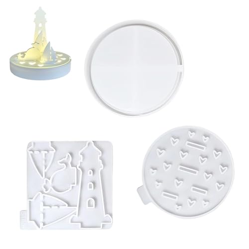 ZIJANG Silikon Gießformen, 3 Stück Silikonformen zum Gießen mit Basis, Lustige Ozean Dekoration DIY Silikonform Leuchtturm, für Seife, Gips, Duftkerzen ZIJANG Silikon Gießformen, 3 Stück Silikonformen zum Gießen mit Basis, Lustige Ozean Dekoration DIY Silikonform Leuchtturm, für Seife, Gips, Duftkerzen von ZIJANG