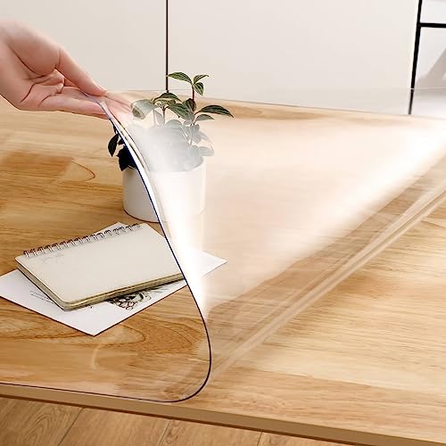 ZIJINJIAJU Rechteckige transparente Schreibtischunterlage, wasserdicht, Kunststoff, Tischabdeckung, Schutz, Kristall-Vinyl-Tischdecke, transparente Schreibtischunterlage, Schutz, einfache Reinigung, von ZIJINJIAJU
