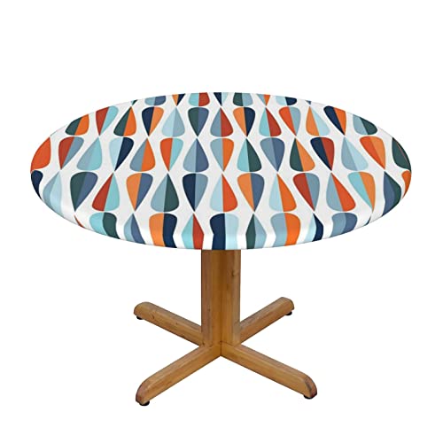 Mid Century Tischdecke, modern, mit Tropfenformen, mittelgroß, abwischbar, für den Innenbereich, Terrasse, Durchmesser 101,6–111,8 cm, 114,3–127 cm Mid Century Tischdecke, modern, mit Tropfenformen, mittelgroß, abwischbar, für den Innenbereich, Terrasse, Durchmesser 101,6–111,8 cm, 114,3–127 cm von ZIMBRO