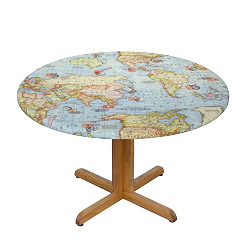 World Map Tischdecke, klein, abwischbar, rund, für den Innenbereich, Terrasse, Durchmesser 101,6–111,8 cm, 114,3–127 cm World Map Tischdecke, klein, abwischbar, rund, für den Innenbereich, Terrasse, Durchmesser 101,6–111,8 cm, 114,3–127 cm von ZIMBRO