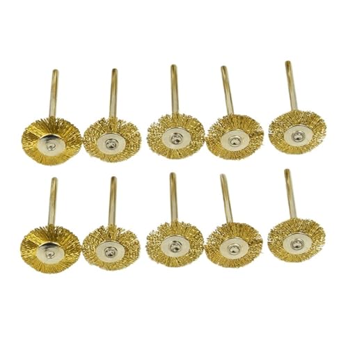 10/20 Stück 22 Mm Edelstahl-Radbürste, Zubehör For Rotationswerkzeuge, Kompatibel Mit Dremel Mini-Bohrmaschinen, Rotationswerkzeuge, Schleifwerkzeuge, Drahtbürste(10pcs 22mm-golden) von ZINTCBLGE