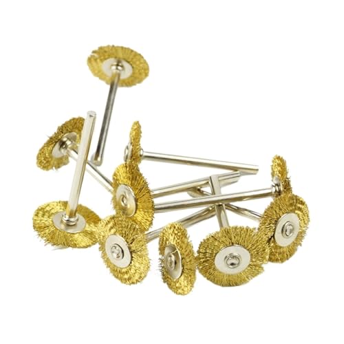 10/20 Stück 22 Mm Edelstahl-Radbürste, Zubehör For Rotationswerkzeuge, Kompatibel Mit Dremel Mini-Bohrmaschinen, Rotationswerkzeuge, Schleifwerkzeuge, Drahtbürste(20pcs 22mm-golden) von ZINTCBLGE
