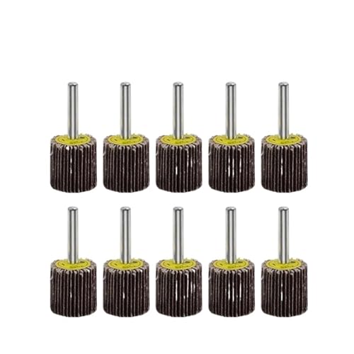 Kompatibel Mit Dia 80# 6mm Zubehör Rotationswerkzeug Schleifen Polieren Schleifpapier Fächerschleifscheibe Kopf Mit Dorn For Rotierende Minibohrmaschine(25mm-10pcs) von ZINTCBLGE