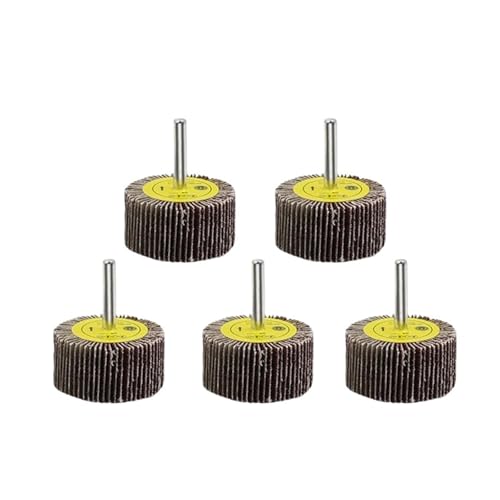 Kompatibel Mit Dia 80# 6mm Zubehör Rotationswerkzeug Schleifen Polieren Schleifpapier Fächerschleifscheibe Kopf Mit Dorn For Rotierende Minibohrmaschine(40mm-5pcs) von ZINTCBLGE