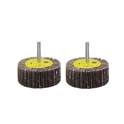 Kompatibel Mit Dia 80# 6mm Zubehör Rotationswerkzeug Schleifen Polieren Schleifpapier Fächerschleifscheibe Kopf Mit Dorn For Rotierende Minibohrmaschine(60mm-2pcs) von ZINTCBLGE