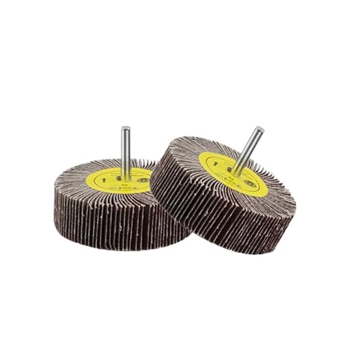 Kompatibel Mit Dia 80# 6mm Zubehör Rotationswerkzeug Schleifen Polieren Schleifpapier Fächerschleifscheibe Kopf Mit Dorn For Rotierende Minibohrmaschine(80mm-2pcs) von ZINTCBLGE