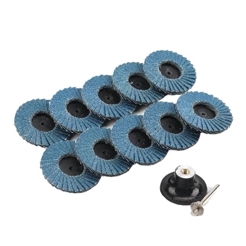 Kompatibel Mit SI FANG, 10 Stück Zirkonia-Aluminiumoxid-Flachlamellenscheiben, Roll Lock-Schleifpapierräder Mit 1/4-Zoll-Halter, Körnung 40/60/80/120(120grit) von ZINTCBLGE