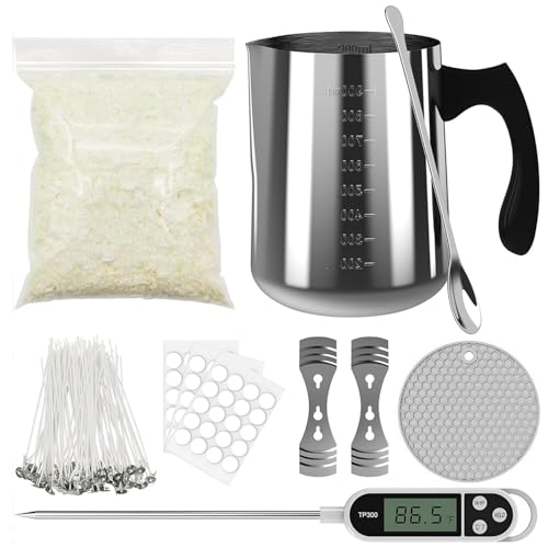 DIY Kerzenherstellungsset Geschenk für Feiertage, Geburtstage, Jubiläen | Sojawachs-Set mit 900ml Topf, Dochten, Aufklebern | Ideal für Weihnachten, Muttertag, Valentinstag | Erwachsene & Anfänger DIY Kerzenherstellungsset Geschenk für Feiertage, Geburtstage, Jubiläen | Sojawachs-Set mit 900ml Topf, Dochten, Aufklebern | Ideal für Weihnachten, Muttertag, Valentinstag | Erwachsene & Anfänger von ZIONYA