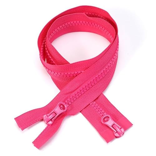 ZIPZSY 2 Stück #5 Kunstharz teilbar mit Reißverschluss (2-Wege), Reißverschlüsse mit Doppelschieber für Kleidung und DIY-Nähprojekte (Magenta, 50 cm) von ZIPZSY