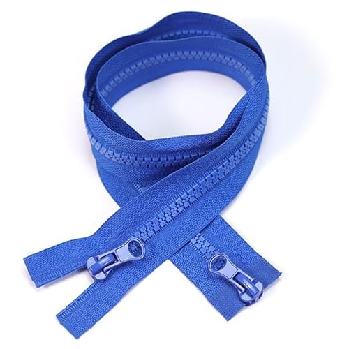 ZIPZSY 2 Stück #5 Kunstharz teilbar mit Reißverschluss (2-Wege), Reißverschlüsse mit Doppelschieber für Kleidung und DIY-Nähprojekte (blau, 60 cm) von ZIPZSY
