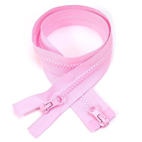 ZIPZSY 2 Stück #5 Kunstharz teilbar mit Reißverschluss (2 Wege), Reißverschlüsse mit zwei Schiebern für Kleidung und DIY-Nähprojekte (Rosa, 70 cm) von ZIPZSY