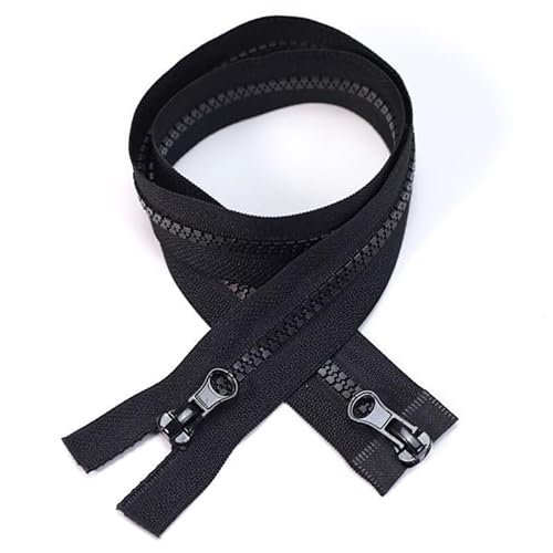 ZIPZSY 2 Stück #5 trennbares Harz mit Reißverschluss (Doppelwege), Reißverschlüsse mit Doppelschieber für Kleidung und DIY Nähprojekte (Schwarz, 40cm) von ZIPZSY
