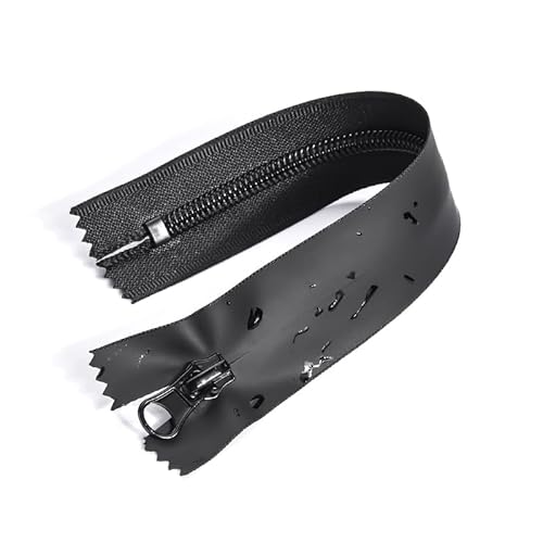 ZIPZSY #5 Reißverschluss aus Nylon, wasserdicht, schwarze Reißverschlüsse zum Nähen in verschiedenen Größen, Taschen, Sportjacke, Kleidung (Reißverschluss mit geschlossenem Ende, 15 cm) von ZIPZSY