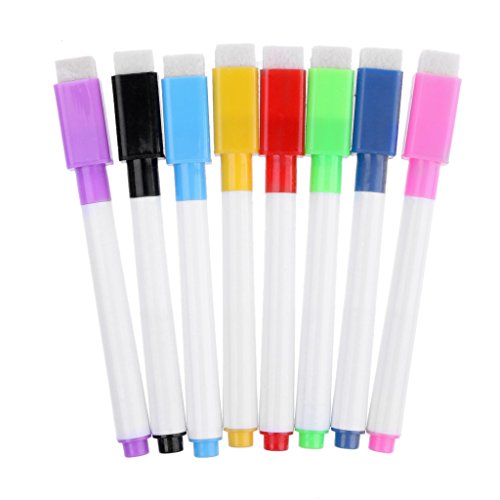 ZIRAN 1 Set Magnetischer Whiteboard-Stift Löschbarer Marker Büroschulbedarf 8 Farben Whiteboard-Marker Pen-Plastic ZIRAN 1 Set Magnetischer Whiteboard-Stift Löschbarer Marker Büroschulbedarf 8 Farben Whiteboard-Marker Pen-Plastic von ZIRAN