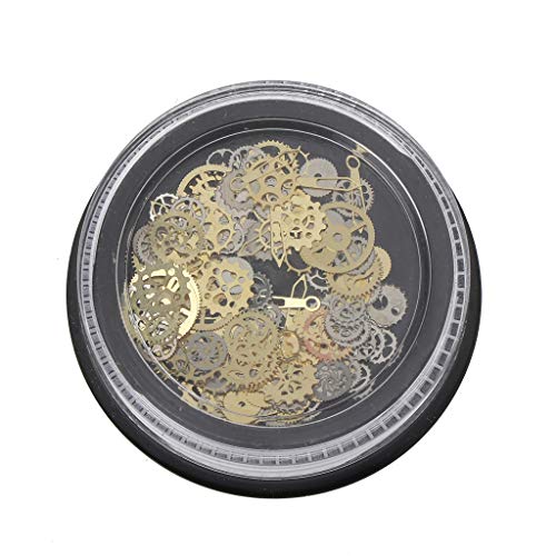 ZIRAN 120Pcs Mixed Steampunk Cogs Gear Clock Charm UV-Rahmen Harz Schmuckfüllungen DIY Schmuck Zubehör Gold, Splitter, Bronze von ZIRAN