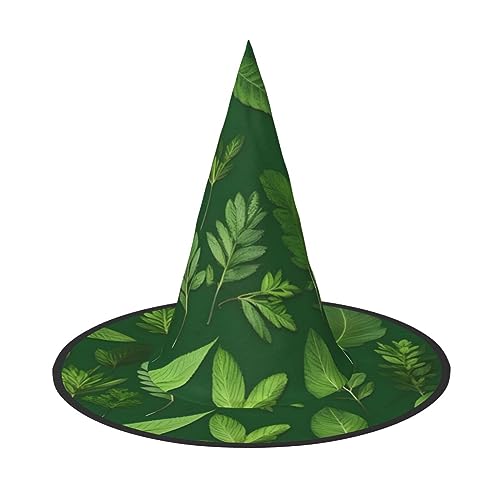 ZISHAK Hexenhut für Damen, Kräuterpflanzenblätter, ultimativer Partyhut für das beste Halloween-Kostüm-Ensemble von ZISHAK