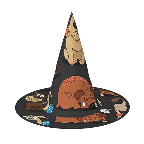 ZISHAK Hunde-Corgi-Halloween-Hexenhut für Damen, ultimativer Partyhut für das beste Halloween-Kostüm-Ensemble von ZISHAK