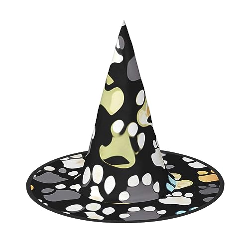ZISHAK Hundepfotenabdrücke, 2 Standardmaßstab, Halloween-Hexenhut für Damen, ultimativer Partyhut für das beste Halloween-Kostüm-Ensemble von ZISHAK