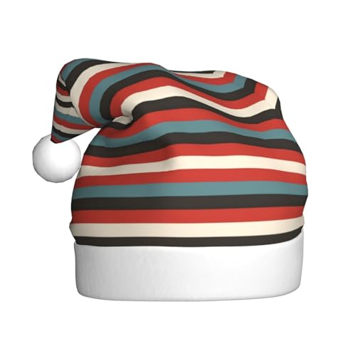 ZISHAK Mode gestreifter entzückender erwachsener Plüsch-Weihnachtsmützen-festlicher dekorativer Hut für Urlaubs-Spaß von ZISHAK