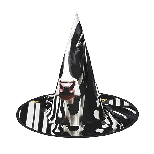 ZISHAK Schwarz-weiße Milchkuh-Hexenhut für Damen, ultimativer Partyhut für das beste Halloween-Kostüm-Ensemble von ZISHAK