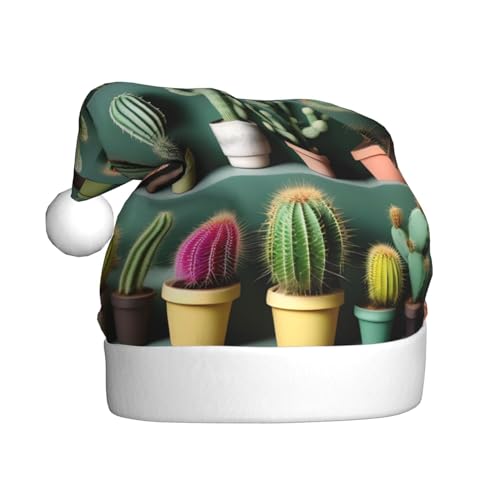 ZISHAK Viele Kaktus-Kunst-entzückender erwachsener Plüsch-Weihnachtsmützen-festlicher dekorativer Hut für Urlaubs-Spaß von ZISHAK