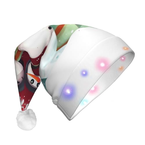 ZISHAK Weihnachtsmütze mit niedlichem Schneemann, leuchtender Plüsch, für Erwachsene, perfekt für Weihnachtsfeiern, Partys und Veranstaltungen von ZISHAK
