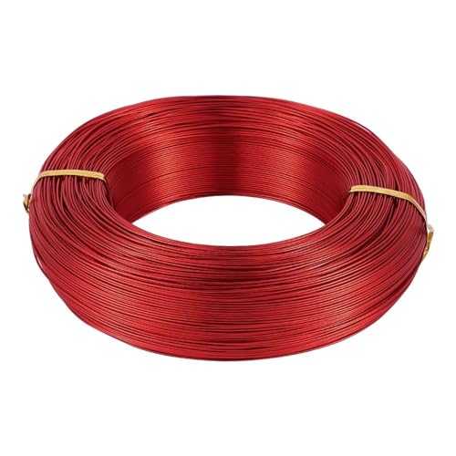 Aluminium Basteldraht, 500 g 0,6/1,2/1,5/2,0/3,0 mm Aluminiumdraht DIY Schmuck Komponenten Zubehör Finden Herstellung Halsketten Armbänder Bastelbedarf(Red,0.8mm 300m) von ZIUBMVDYC