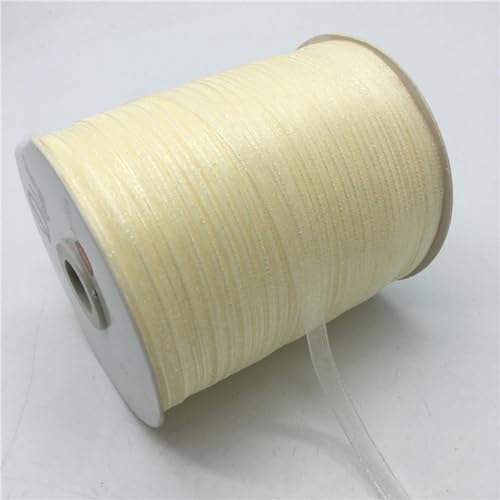 Bänder für Geschenkverpackungen, 10 Yards/Lot 1/4" 6mm Bulk Organzaband Schleife Haar Party Hochzeit Weihnachtsdekoration DIY Spitzenhandwerk(Cream) von ZIUBMVDYC