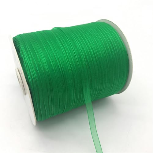 Bänder für Geschenkverpackungen, 10 Yards/Lot 1/4" 6mm Bulk Organzaband Schleife Haar Party Hochzeit Weihnachtsdekoration DIY Spitzenhandwerk(Grün) von ZIUBMVDYC