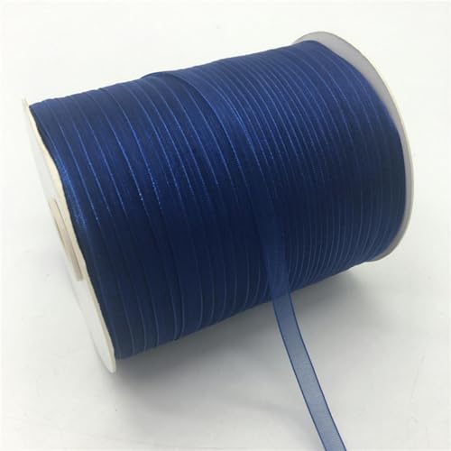 Bänder für Geschenkverpackungen, 10 Yards/Lot 1/4" 6mm Bulk Organzaband Schleife Haar Party Hochzeit Weihnachtsdekoration DIY Spitzenhandwerk(Navy blue) von ZIUBMVDYC