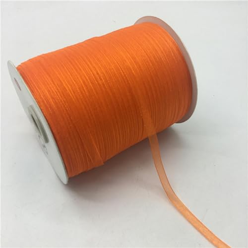 Bänder für Geschenkverpackungen, 10 Yards/Lot 1/4" 6mm Bulk Organzaband Schleife Haar Party Hochzeit Weihnachtsdekoration DIY Spitzenhandwerk(Oranje) von ZIUBMVDYC