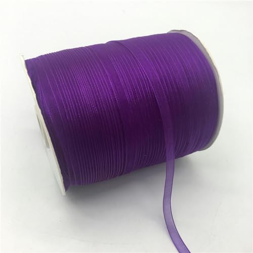 Bänder für Geschenkverpackungen, 10 Yards/Lot 1/4" 6mm Bulk Organzaband Schleife Haar Party Hochzeit Weihnachtsdekoration DIY Spitzenhandwerk(Purple) von ZIUBMVDYC