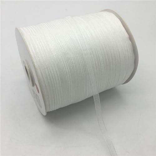 Bänder für Geschenkverpackungen, 10 Yards/Lot 1/4" 6mm Bulk Organzaband Schleife Haar Party Hochzeit Weihnachtsdekoration DIY Spitzenhandwerk(Wit) von ZIUBMVDYC