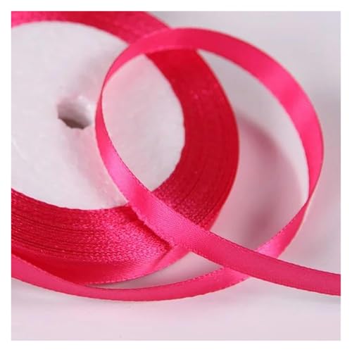 Bänder für Geschenkverpackungen, 10 mm Satinband for Selbermachen, Nähen, handgefertigtes Bastelzubehör, Schwarz, Weiß, Beige, Rosa, Rot, Blau, Grün, Lila, Weihnachtsdekorationsband(72 Fushia) von ZIUBMVDYC