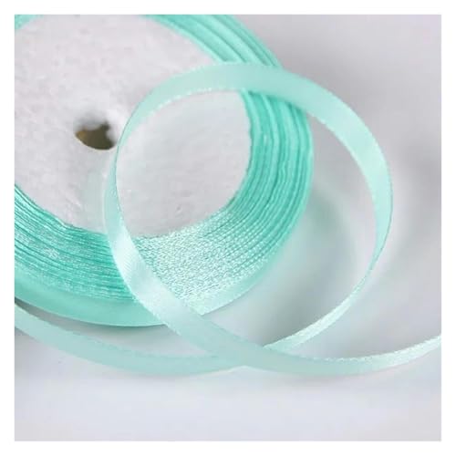 Bänder für Geschenkverpackungen, 10 mm Satinband for Selbermachen, Nähen, handgefertigtes Bastelzubehör, Schwarz, Weiß, Beige, Rosa, Rot, Blau, Grün, Lila, Weihnachtsdekorationsband(Mint green) von ZIUBMVDYC