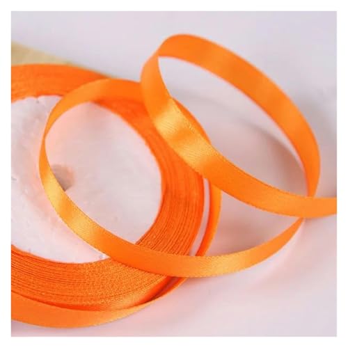 Bänder für Geschenkverpackungen, 10 mm Satinband for Selbermachen, Nähen, handgefertigtes Bastelzubehör, Schwarz, Weiß, Beige, Rosa, Rot, Blau, Grün, Lila, Weihnachtsdekorationsband(Oranje) von ZIUBMVDYC